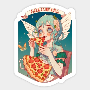 Pizza Fairy Fuel Funny Food Retro Japonese Anime Sticker